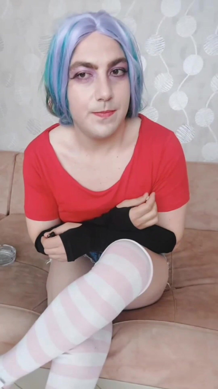 Kitty_Cross: Cowgirl Style Colorful Outfit Sweet Crossdresser