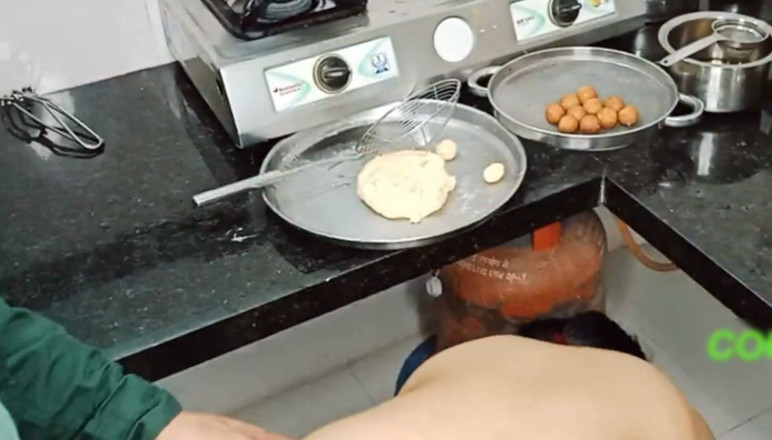 Kavitha_Vintho_: Indian Desi Wife in Kitchen Our Husband Went to Sex...
