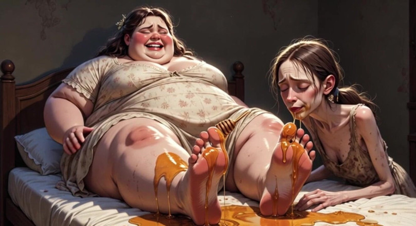 YOUR BEST FANTASY: Gorda ssbbw humilhante magrinha com seus pés grandes