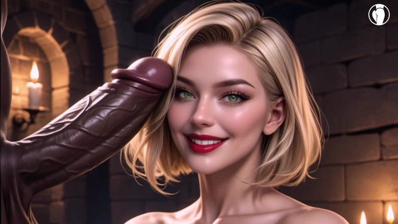 Croft AI Art: Biuścista Blondynka Jest Pieprzona Przez Gorącego Kutasa - Ai Arte