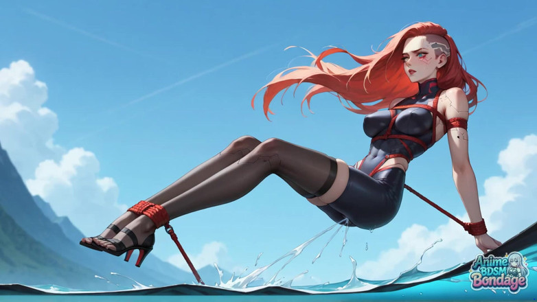 Anime BDSM Bondage: 당신은 가장 특별한 BDSM 본디지를 관찰 할 준비가되어 있습니까? 파란 머리의 알파인 수유 플레이는 당신을 떠날 것입니다