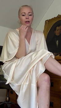 Lady of the Manor’s Satin Command: Cum on My Robe
