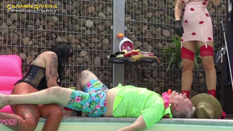 Domina Lady Vampira - SM Studio Femdom Empire: Carmen Rivera &amp; Lady Vampira Are Celebrating a Pool Party with...