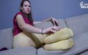 Czech Soles - foot fetish content: Colorful worn pantyhose and Ivet&amp;#039;s sexy soles teasing