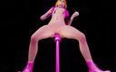 Wraith ward: Neon Chick Riding a Big Neon Pink Dildo