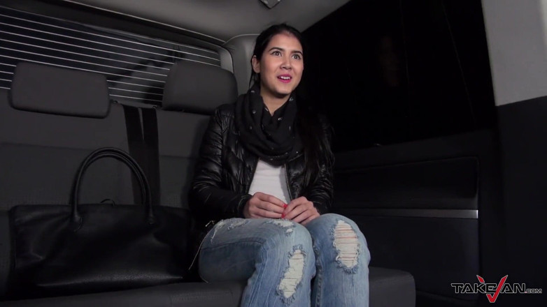 Take Van: Lost brunette found helper in van who also fuck her...