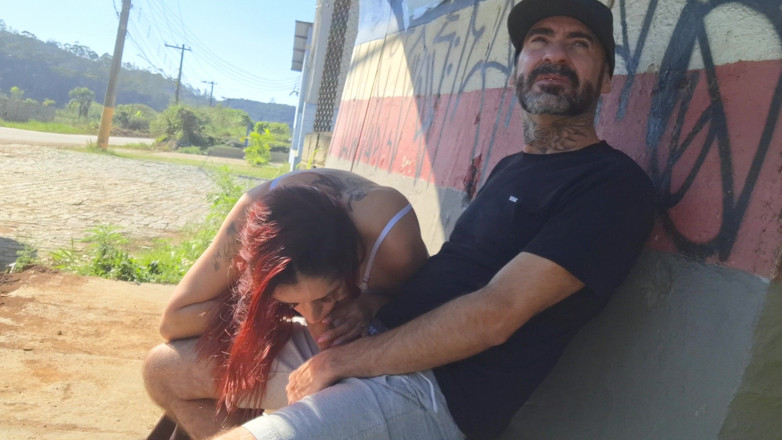 FannySquirting: Risky Masturbation with a Stranger at a Bus Stop!