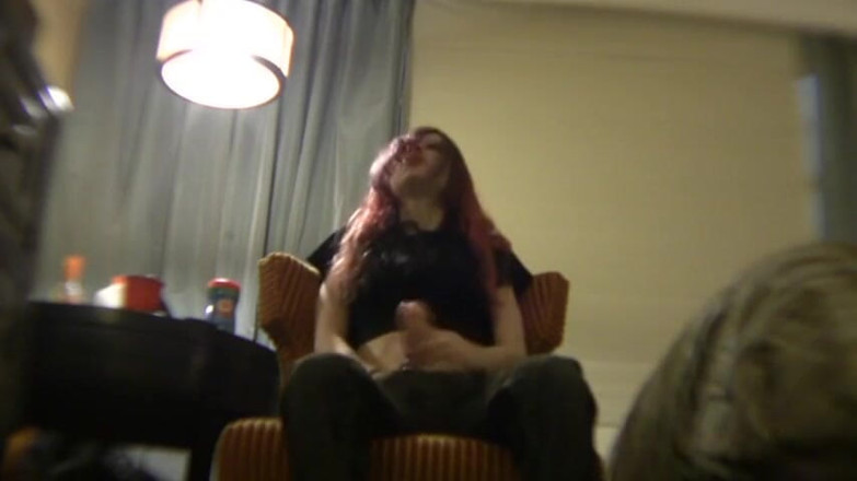 Solo Austria: Kinky redhead teen showing you how to jerk with strap-on
