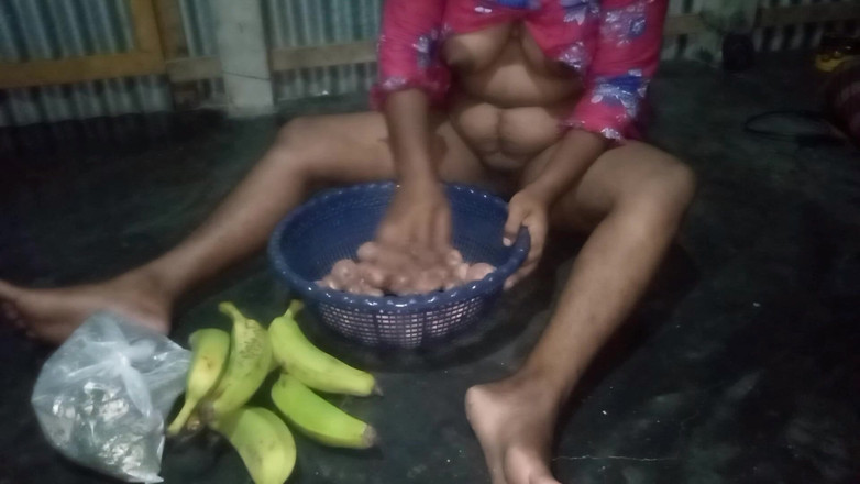 popXusa: Bangladeshi Village Housewife mopping the floor when a stranger lured...