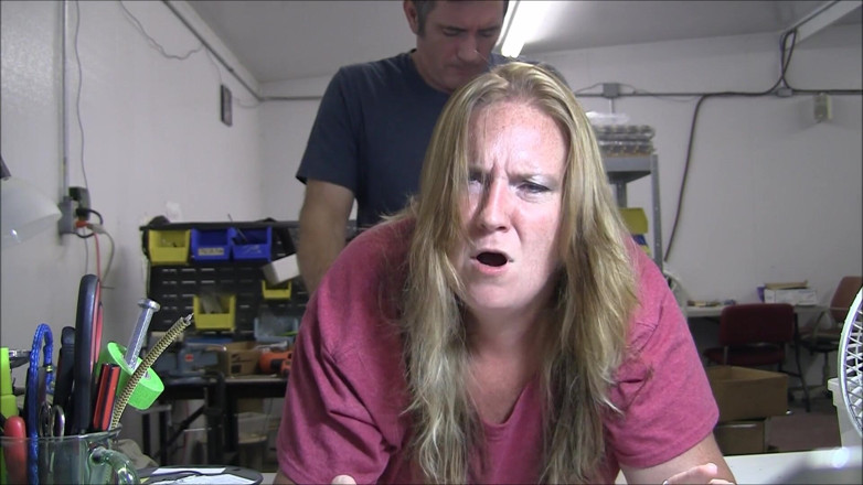 Vibra King Video: Jennifer gets pounded over a table at work