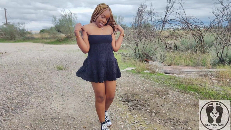 All You Can Fetish: Outdoor Naked Walk Ebony Publig Pussy Spread Close-ups Ass