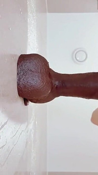 Twink Enjoying 11inches Black Dildo