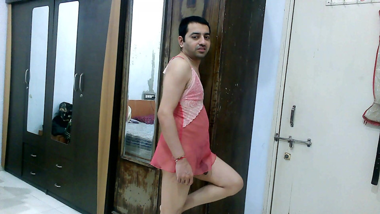 Cute & Nude Crossdresser: Sexy sissy crossdresser femboy Sweet Lollipop in a sexy sheer...