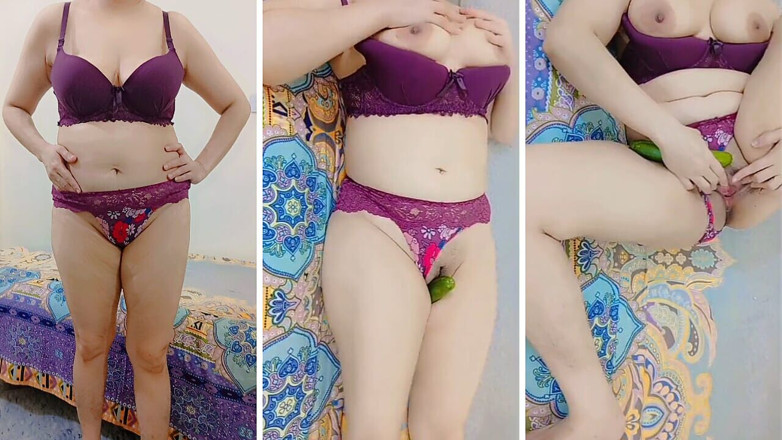 Sexy_Muskan: I fucked my pussy all over by sticking a cucumber...