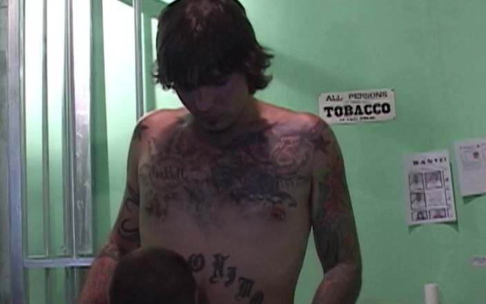 SEXUAL SIN GAY: Tattooed Men Scene-4_face-to-face in Prison Between the Guard and Tattooed...