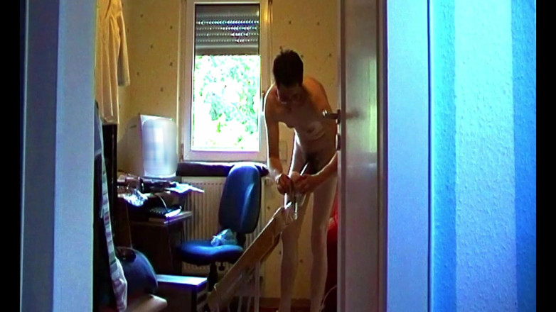 Mark Hannes: Fleshlight Pussy Stand Fuck Masturbation in Front of Window