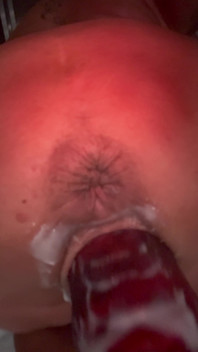 Whore’s Cum Fill Loose Cunt Machine Fucked by Alien Dildo