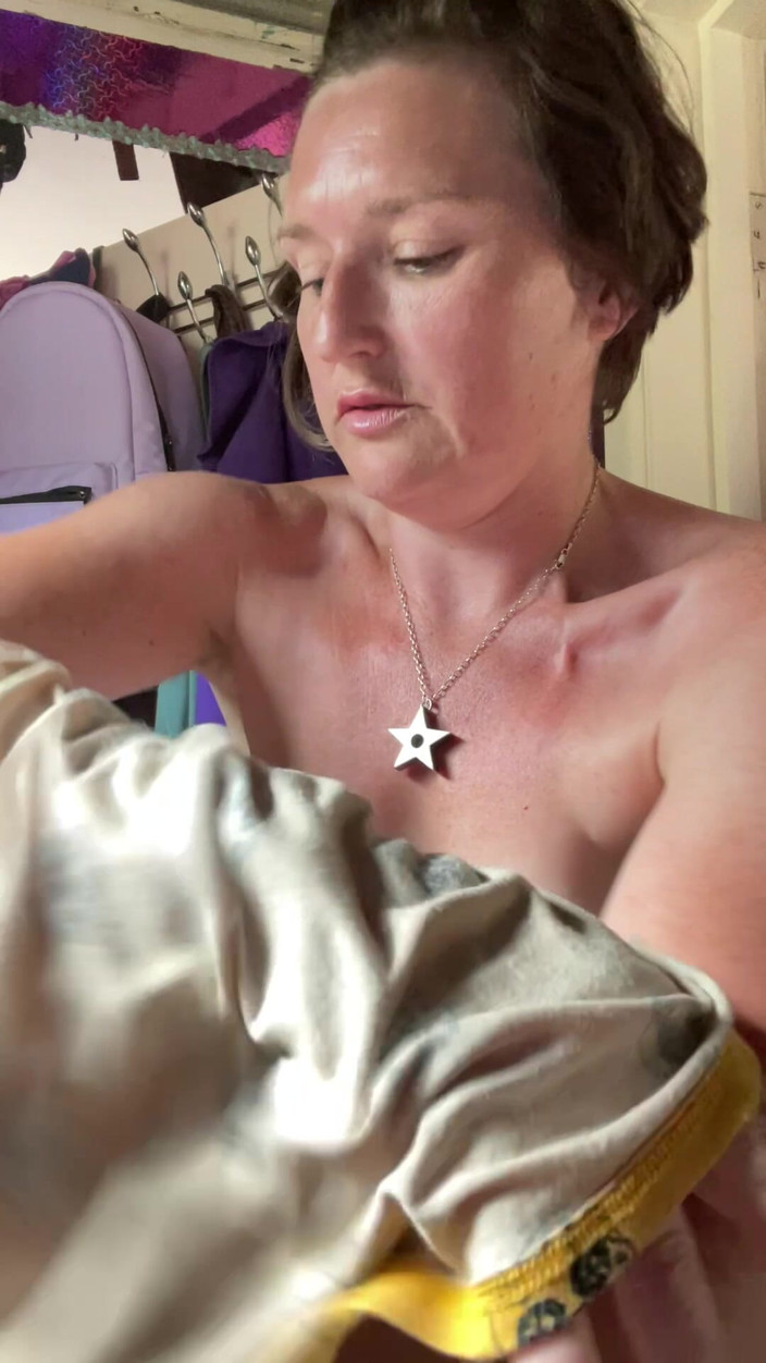 MistressWriggler: Slapping on the Sunscreen to Do Topless Gardening, but I...