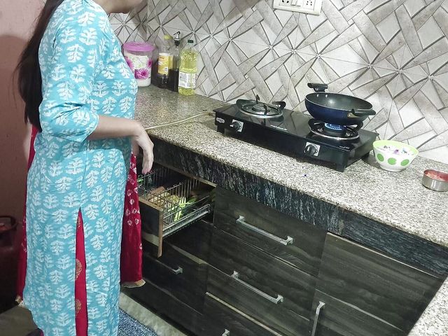 Sister-in-law Had Fun with Brother-in-law in the Kitchen While Husband Was on Duty in Hindi Voice (Saara Bhabhi)