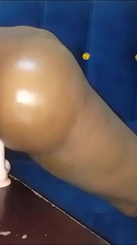 Caught Riding and Twerking on My White Cock Dildo