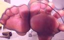 Nylon fetish 4u: Episode 253. Sexy Feet, Painted Toes in Black Sheer Pantyhose, Worship,...
