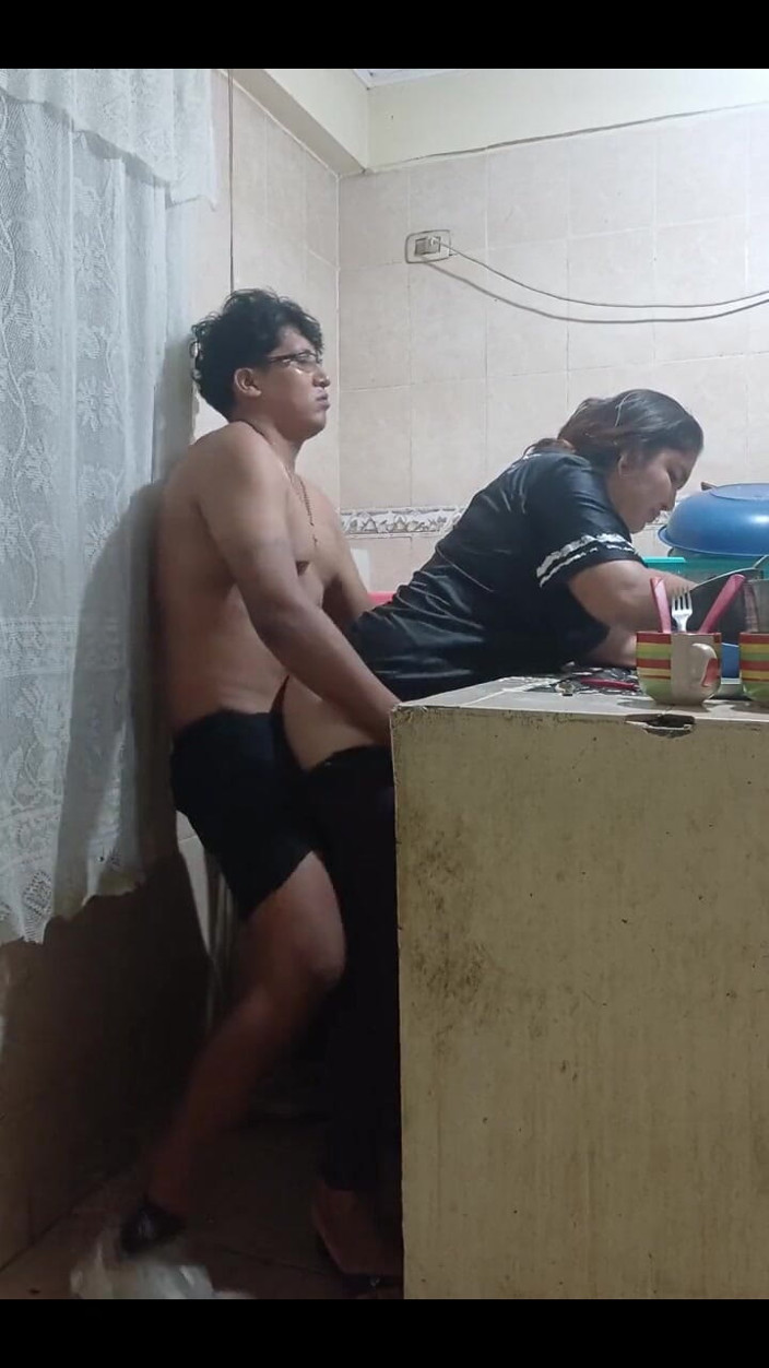 E-Alfa: Mexican Woman Having Anal Sex in the Kitchen, Hurry up...