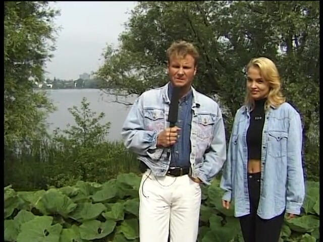 Lucky Cooch: Wonderful blonde german girl interviewed outdoors