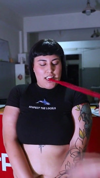 Hot Bondage Sex Session with a Goth Girl and Her Tight Red Pussy