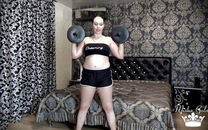 Goddess Misha Goldy: Weight lifting challenge with 40 repetitions per exercise