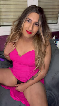 Natalia in a Cute Pink Dress