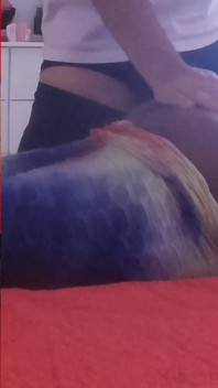 My Step Mother Asks Me for a Massage on Her Big Ass and I Can’t Resist, Spilling All My Semen Over Her Big Black Ass.