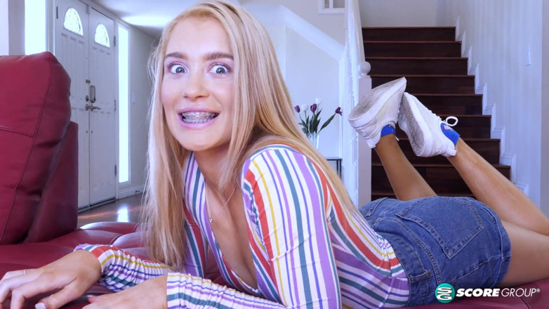 18eighteen: Brace-face Teen Anastasia Knight Handles a Massive Cock