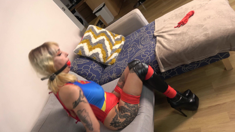 Latina Fetish: Zeena's Heroic Ordeal: Bound in Reverse Prayer, Ballgagged, and Later...