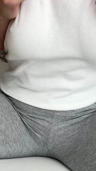 Wet My Grey Leggins - Orgasm Contractions - Fingering Through