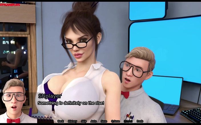 Naughty gameplays: Sexbot - мамка з великими цицьками домінує над збудженим чуваком, дуже сексуальною мамкою з величезними грудьми - сексуальні моменти геймплей