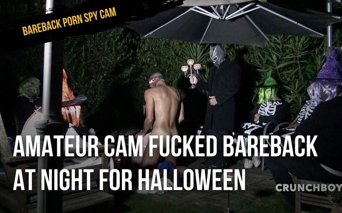 BAREBACK PORN SPY CAM: Amateur cam fucked bareback at night for Halloween