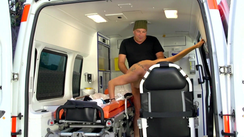Pornstars fucking Japan Style: Sexy natural nurse gets fucked in the hospital car