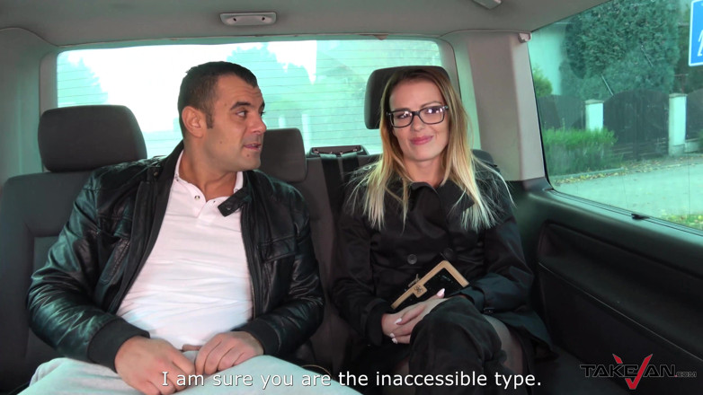 Take Van: Hot secretary convinced to fuck in van with horny stranger