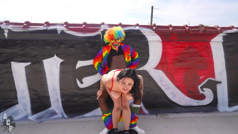 Josie Jaxxon: Married Slut Gets Fucked in Public by Gibby the Clown