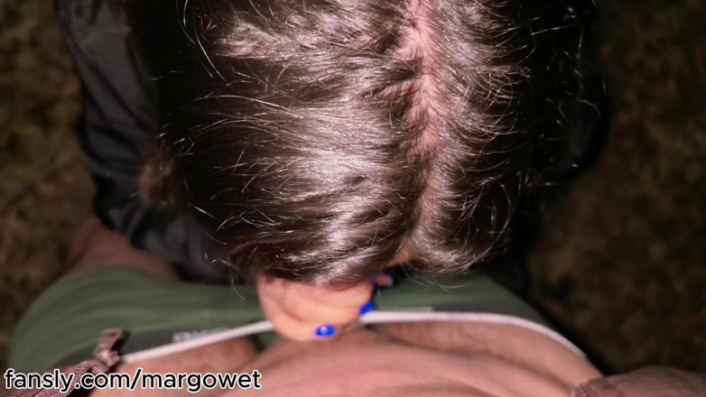 Margo Wet: Park Blowjob &amp; Deepthroat with Cum in Mouth - She Washed My...