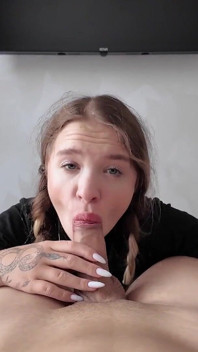 How I Blowjob a Big Dick to My Boyfriend and Swallowing Cum POV