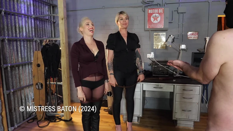 MistressBaton: Double Domme Hand Tawsing