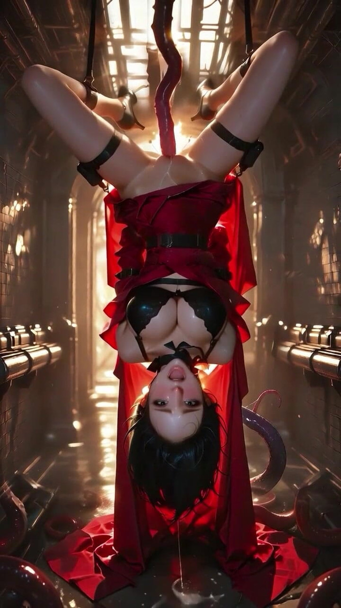 Tay Swift X: 吊り下げられた赤いスカートの巫女:すべての穴に侵入し、濃厚な精液が太ももを伝い尽きなく溢れ出す!