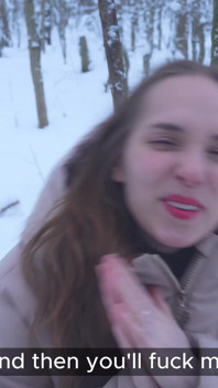 During a Lovely Walk in the Winter Forest, My Pussy Was Filled to the Limit 4K HD Tim Team