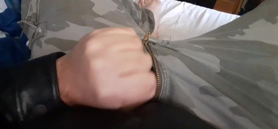 Rusty Sunnybrook: Cum on Leather and Cargo Pants