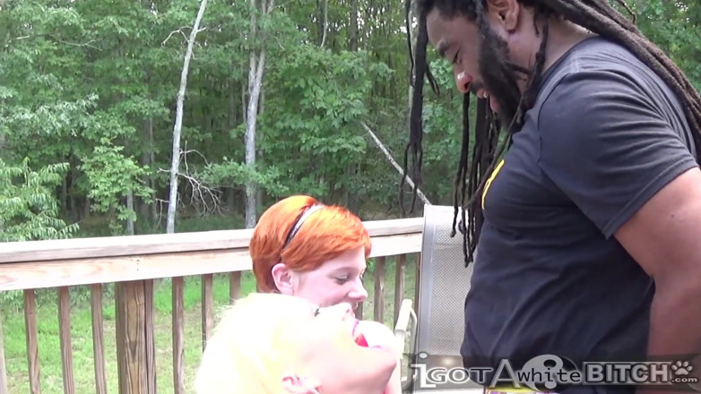 Super Hot Films: 2 White bitches share a BBC in the back yard /...