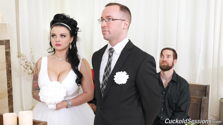 Cuckold Sessions: Payton Preslee's wedding turns rough interracial threesome - Cuckold Sessions