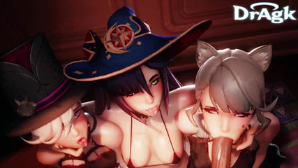 DrAgk: Mona Lynette Lyney dává Aether trojité kouření Fontaine Genshin Aether 3D...