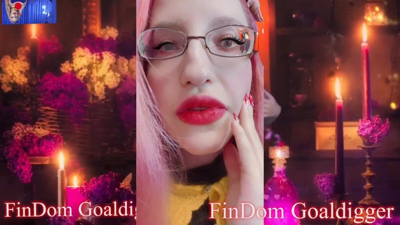 FinDom Goaldigger: Jerking off goof transformation for big red lips