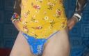 Lizzaal ZZ: Teaser in My Sexy Little Yellow Dress and Blue Pantys